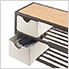 6-Pair 3-Tier Bronze Anthracite Steel Shoe Storage Bench with Baskets