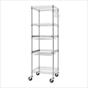 EcoStorage 5-Tier Rolling Square Rack