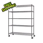 Trinity NSF 5-Tier Rolling Steel Wire Garage Storage Shelving Unit