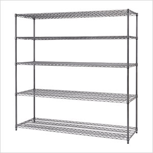 PRO Black 5-Tier Steel Wire Garage Storage Shelving Unit