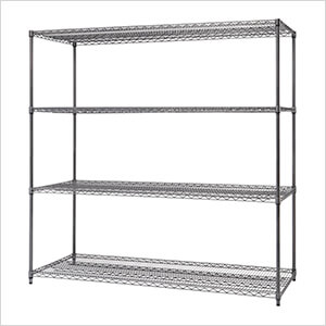 PRO Black 4-Tier Steel Wire Garage Storage Shelving Unit