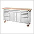 Stainless Steel Rolling Workbench with Adjustable Top