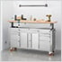 Stainless Steel Rolling Workbench with Adjustable Top