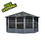 Gazebo Penguin 12 ft. x 12 ft. Florence Solarium with Polycarbonate Roof (Slate Gray)