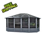 Gazebo Penguin 12 ft. x 15 ft. Florence Solarium with Polycarbonate Roof (Slate Gray)