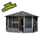 Gazebo Penguin 12 ft. x 12 ft. Florence Solarium with Polycarbonate Roof (Slate Gray)