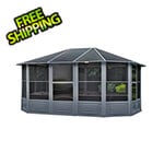 Gazebo Penguin 12 ft. x 15 ft. Florence Solarium with Metal Roof (Slate Gray)