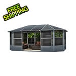 Gazebo Penguin 12 ft. x 18 ft. Florence Solarium with Metal Roof (Slate Gray)