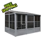 Gazebo Penguin 8 ft. x 12 ft. Florence Solarium with Polycarbonate Roof (Slate Gray)