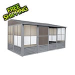 Gazebo Penguin 8 ft. x 16 ft. Florence Solarium with Polycarbonate Roof (Slate Gray)