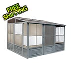 Gazebo Penguin 10 ft. x 12 ft. Florence Solarium with Polycarbonate Roof (Slate Gray)