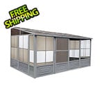 Gazebo Penguin 10 ft. x 16 ft. Florence Solarium with Polycarbonate Roof (Slate Gray)