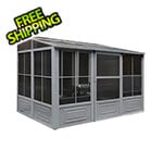 Gazebo Penguin 8 ft. x 12 ft. Florence Solarium with Metal Roof (Slate Gray)