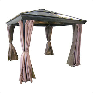 10 ft. x 10 ft. Venus Gazebo with Polycarbonate Roof (Brown)