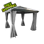 Gazebo Penguin 10 ft. x 10 ft. Venus Gazebo with Polycarbonate Roof (Slate Gray)