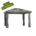 Gazebo Penguin 10 ft. x 12 ft. Venus Gazebo with Polycarbonate Roof (Slate Gray)