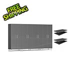 Ulti-MATE Garage Cabinets 4-Piece Tall Garage Cabinet Kit and 4-Shelf Bundle in Graphite Grey Metallic