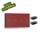 Ulti-MATE Garage Cabinets 4-Piece Tall Garage Cabinet Kit and 4-Shelf Bundle in Ruby Red Metallic