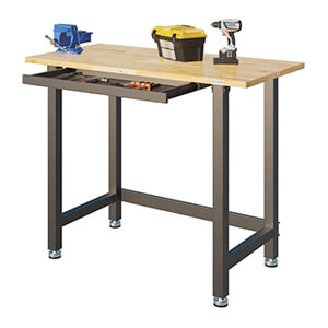 Durable Work Bench with Built-In Drawer