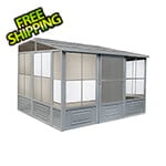 Gazebo Penguin 10 ft. x 12 ft. Florence Solarium with Metal Roof (Slate Gray)