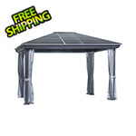 Gazebo Penguin 10 ft. x 12 ft. Venus Gazebo with Metal Roof (Slate Gray)