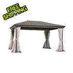 Gazebo Penguin 12 ft. x 14 ft. Venus Gazebo with Metal Roof (Brown)