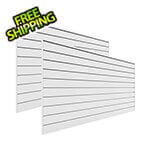 Proslat 8' x 4' PVC Wall Panels and Trims (2-Pack White)