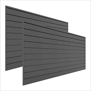 8' x 4' PVC Wall Panels and Trims (2-Pack Charcoal)