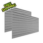 Proslat 8' x 4' PVC Wall Panels and Trims (2-Pack Light Grey)