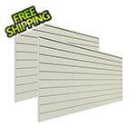 Proslat 8' x 4' Slatwall PVC Wall Panels and Trims (2-Pack Sandstone)