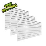 Proslat 8' x 4' Slatwall PVC Wall Panels and Trims (3-Pack White)