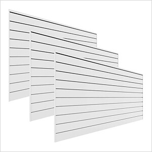 8' x 4' PVC Wall Panels and Trims (3-Pack White)