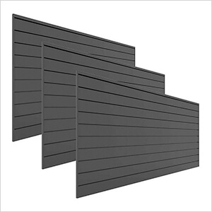 8' x 4' PVC Wall Panels and Trims (3-Pack Charcoal)