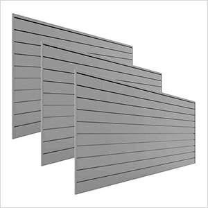 8' x 4' PVC Wall Panels and Trims (3-Pack Light Grey)