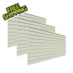 Proslat 8' x 4' Slatwall PVC Wall Panels and Trims (3-Pack Sandstone)