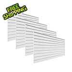 Proslat 8' x 4' PVC Wall Panels and Trims (4-Pack White)