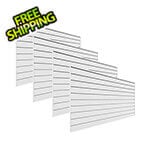 Proslat 8' x 4' Slatwall PVC Wall Panels and Trims (4-Pack White)