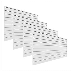 8' x 4' PVC Wall Panels and Trims (4-Pack White)