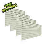 Proslat 8' x 4' Slatwall PVC Wall Panels and Trims (4-Pack Sandstone)