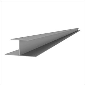 3 x 96" PVC Slatwall H Trim (Light Gray)