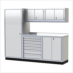 Pro II 8-Foot White Aluminum Garage Cabinet System