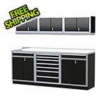 Moduline Pro II 8-Foot Signature Black Aluminum Garage Cabinet System