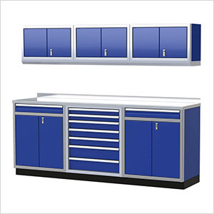 Pro II 8-Foot Moduline Blue Aluminum Garage Cabinet System