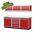 Moduline Pro II 8-Foot Red Aluminum Garage Cabinet System