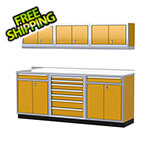 Moduline Pro II 8-Foot Yellow Aluminum Garage Cabinet System