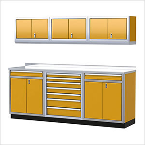 Pro II 8-Foot Yellow Aluminum Garage Cabinet System