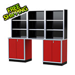 Moduline Pro II 8-Foot Red Aluminum Garage Cabinet System