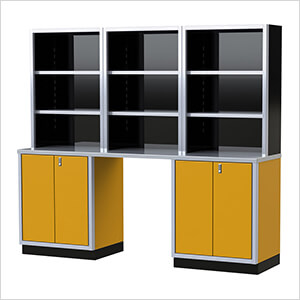 Pro II 8-Foot Yellow Aluminum Garage Cabinet System