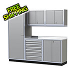 Moduline Pro II 8-Foot Light Gray Aluminum Garage Cabinet System