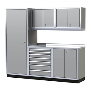 Pro II 8-Foot Light Gray Aluminum Garage Cabinet System